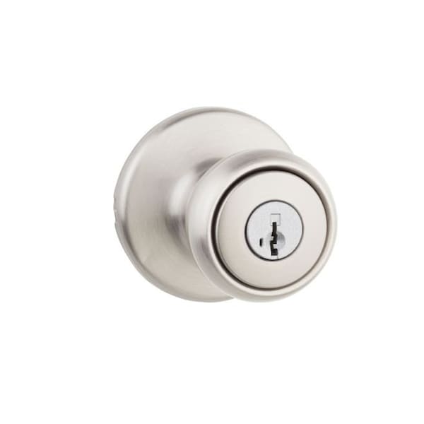 Tylo Knob Entry Door Lock SmartKey with New Chassis with 6AL Latch and RCS Strike Satin Nickel Finis